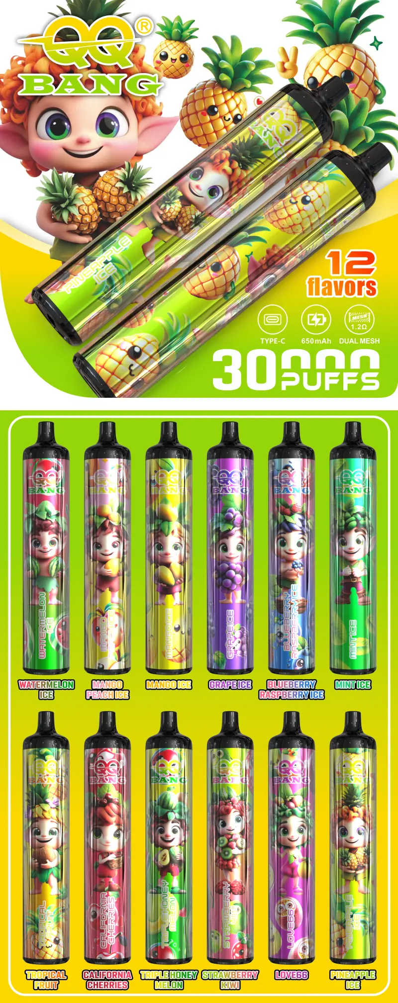 QQ Bang 30000 Bouffées 30K Vape Jetable Pas Cher Livraison Gratuite